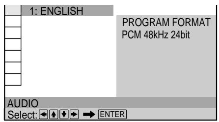 SONY DVP-S345 - Displaying the audio information of the disc DVD - 3
