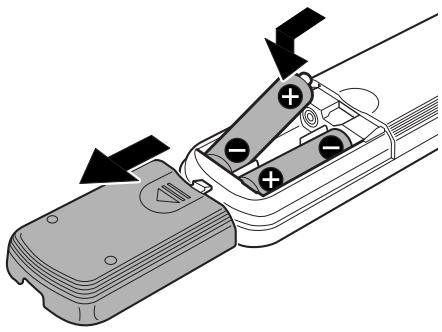 SONY DVP-S345 - Inserting batteries into the remote - 1