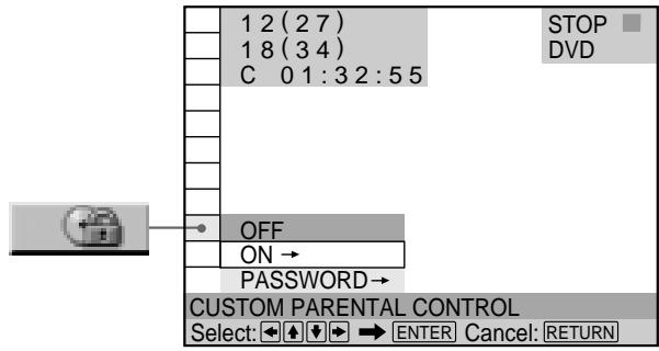 SONY DVP-S345 - Setting the Custom Parental Control for a disc - 1