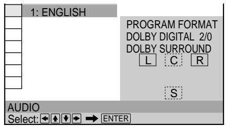 SONY DVP-S345 - Displaying the audio information of the disc DVD - 4