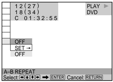 SONY DVP-S345 - Select "SET→" in "A-B REPEAT." - 1