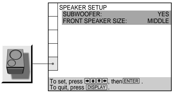 SONY DVP-S345 - Subwoofer Set Up (SPEAKER SETUP) - 1