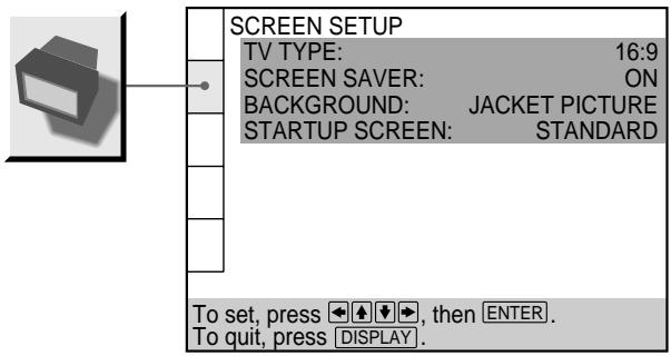 SONY DVP-S745D - Settings for the Display (SCREEN SETUP) - 4