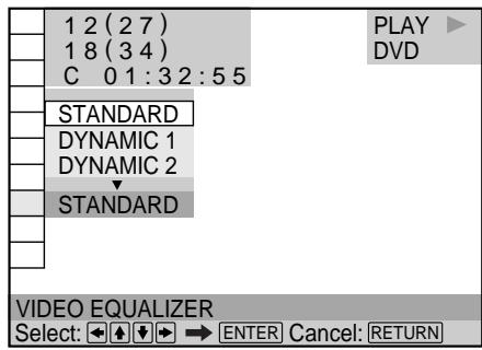 SONY DVP-S745D - Select "VIDEO EQUALIZER" and press ENTER. - 1