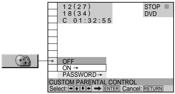 SONY DVP-S745D - Setting the Custom Parental Control for a disc - 1