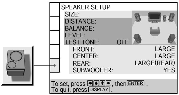 SONY DVP-S745D - Settings for the Speakers (SPEAKER SETUP) - 1