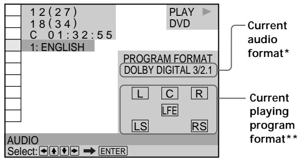 SONY DVP-S745D - Displaying the audio information of the disc DVD - 1