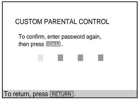 SONY DVP-S745D - Enter a 4-digit password using the number buttons, then press ENTER. - 1