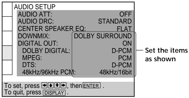 SONY DVP-S745D - If your receiver (amplifier) does not have a built-in Dolby\* Digital decoder, MPEG decoder or DTS decoder - 1
