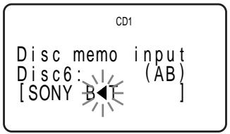 CD1 Disc memo input Disc6: (AB) [SONY B▶T ]