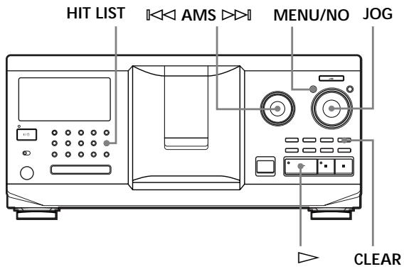 HIT LIST AMS MENU/NO JOG CLEAR