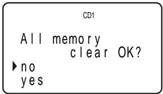 SONY CDP-CX555ES - Stellen Sie den Cursor auf „Memory clear“, und drücken Sie auf den Easy-Scroll-Schalter. - 1