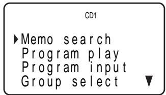 CD1 ►Memo search Program play Program input Group select