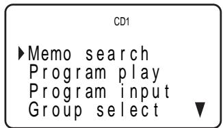 CD1 ►Memo search Program play Program input Group select