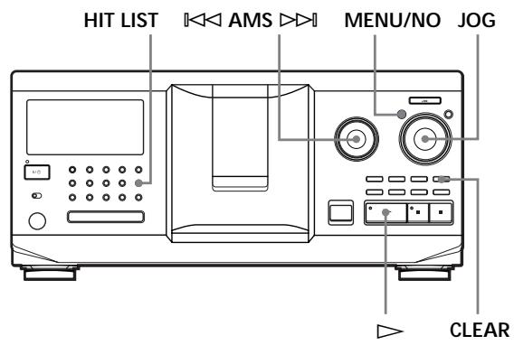HIT LIST AMS MENU/NO JOG CLEAR