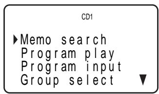 CD1 ►Memo search Program play Program input Group select