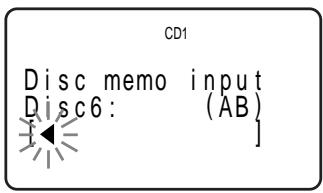 CD1 Disc memo input Disc6: (AB) f