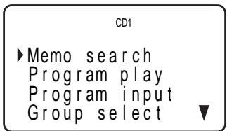 CD1 ►Memo search Program play Program input Group select