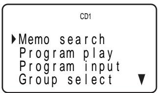 CD1 ►Memo search Program play Program input Group select