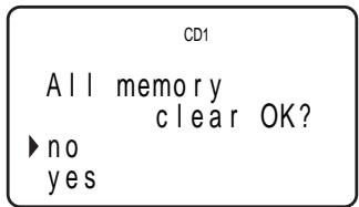 SONY CDP-CX555ES - Mova o cursor para “Memory clear” e carregue na tecla de deslocação. - 1