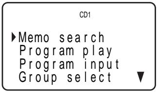 CD1 ►Memo search Program play Program input Group select
