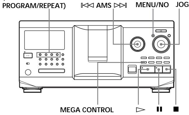 PROGRAM/REPEAT) AMS MENU/NO JOG MEGA CONTROL