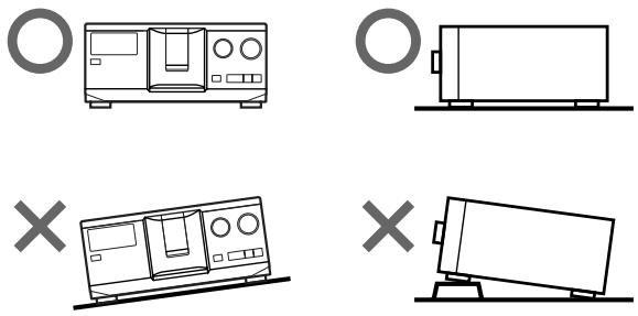 SONY CDP-CX555ES - Hinweis zur Aufstellung des Players - 1