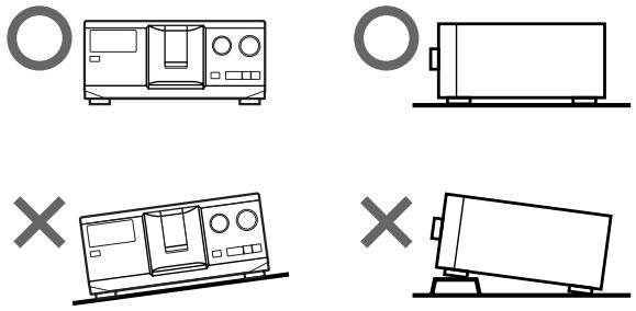 SONY CDP-CX555ES - Nota sobre a instalação do leitor - 1