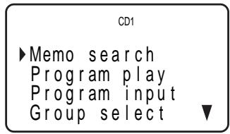 CD1 ►Memo search Program play Program input Group select
