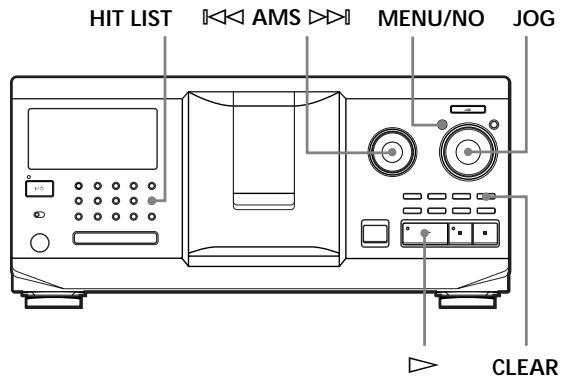 HIT LIST AMS MENU/NO JOG CLEAR