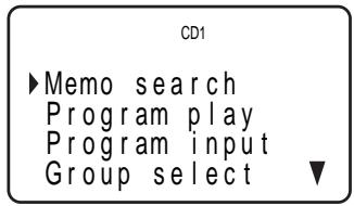 CD1 ►Memo search Program play Program input Group select