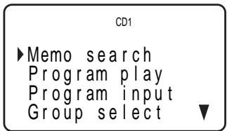 CD1 ►Memo search Program play Program input Group select