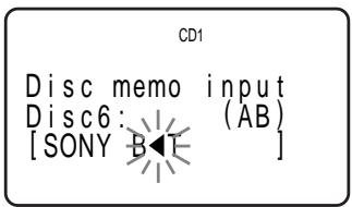 CD1 Disc memo input Disc6: (AB) [SONY B▶T ]