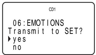 CD1 06 : EMOTIONS Transmit to SET? ► yes no