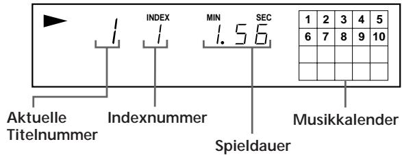 SONY CDP-XE700 - Anzeigen von Informationen während der Wiedergabe - 1