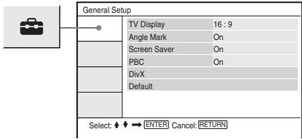 SONY DVP-FX875 - Installingen voor de Display (General Setup) - 1