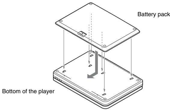SONY DVP-FX875 - Installing the battery pack - 1