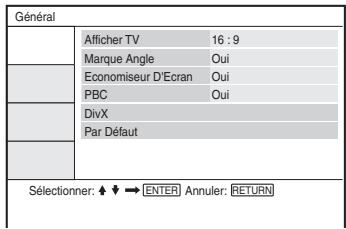 SONY DVP-FX875 - Appuyez sur ↑/↓ pour sélectionner « Reglage » et appuyez sur ENTER. - 1