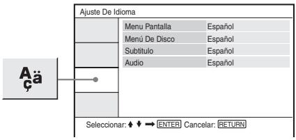 SONY DVP-FX875 - Configuración del idioma de la pantalla o de la pista de sonido (Ajuste De Idioma) - 1