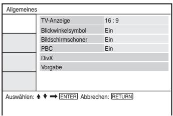 SONY DVP-FX875 - Drücken Sie auf / , um „Einstellungen“ auszuwahlen, und drücken Sie auf ENTER. - 1