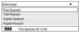 SONY DVP-FX875 - Überprüfen der Wiedergabezeit und der verbleibenden Zeit - 1