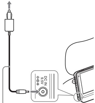 SONY DVP-FX950 - Collegare l'adattatore per batteria d'auto. - 1