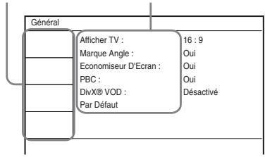 SONY DVP-FX950 - Appuyez sur ↑/↓ pour sélectionner « Reglage » et appuyez sur ENTER. - 1