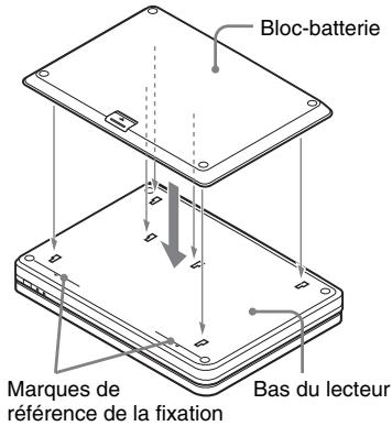 SONY DVP-FX950 - Fixer le bloc-batterie au lecteur. - 1