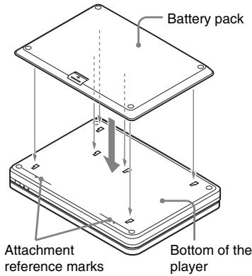 SONY DVP-FX950 - Attach the battery pack to the player. - 1