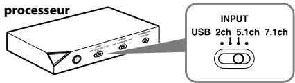 processeur INPUT USB 2ch 5.1ch 7.1ch
