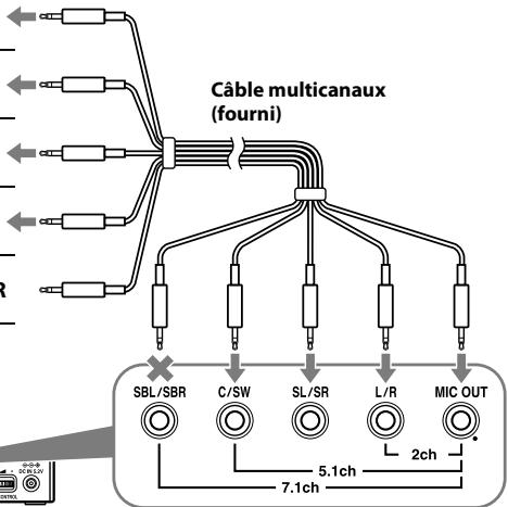 SONY DR-GA500 - Etape 1-® : Raccordement d'un périphérique audio 5.1 canaux - 3