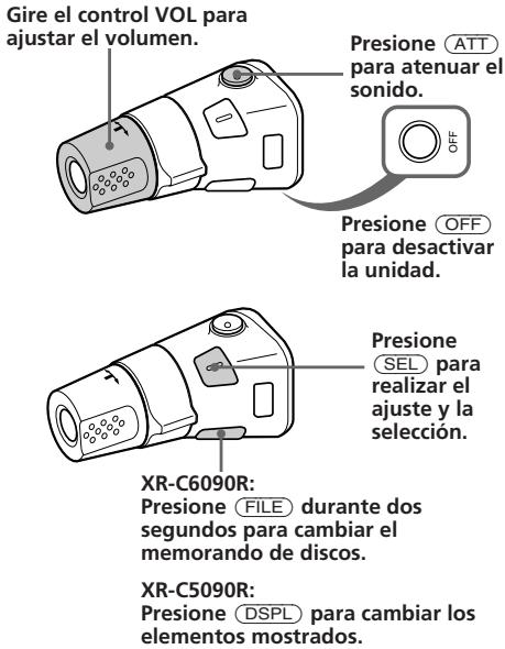 SONY XR-C5090R - Presione y gire el control para: - 1