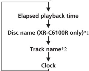 SONY XR-C5100R - Changing the displayed items - 1