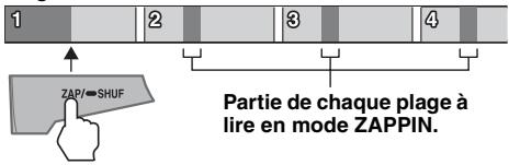 SONY DSX-S100, DSX-S300 - Appuyez sur ZAP/SHUF en cours de lecture. - 1